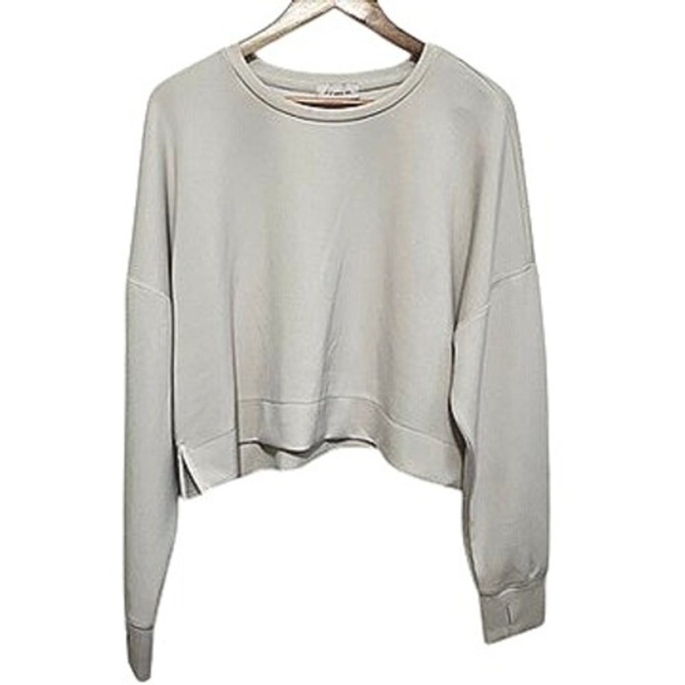 Anthropologie If It Were Me Cropped Sweatshirt Womens‎ XL Beige Soft Pullover